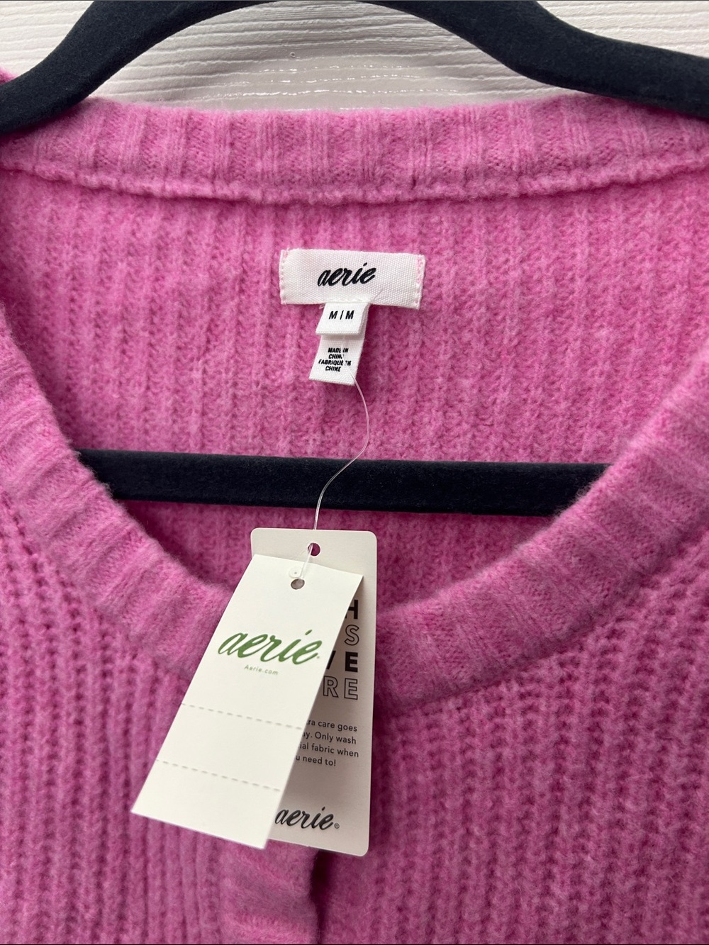 aerie Button-Front Ribbed Cardigan - Picture 2 of 6